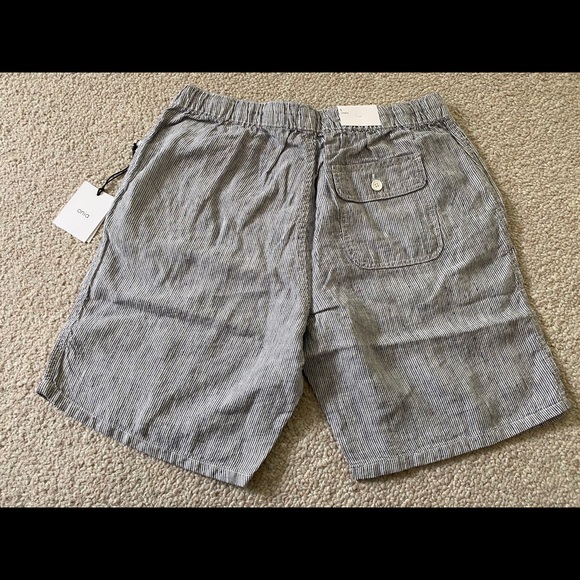 Onia Noah Shorts Linen Micro Stripe Drawstring - Picture 4 of 4